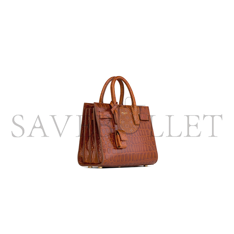 YSL SAC DE JOUR IN CROCODILE-EMBOSSED LEATHER – NANO 3987112US0W2547 (22*18*10.5cm)